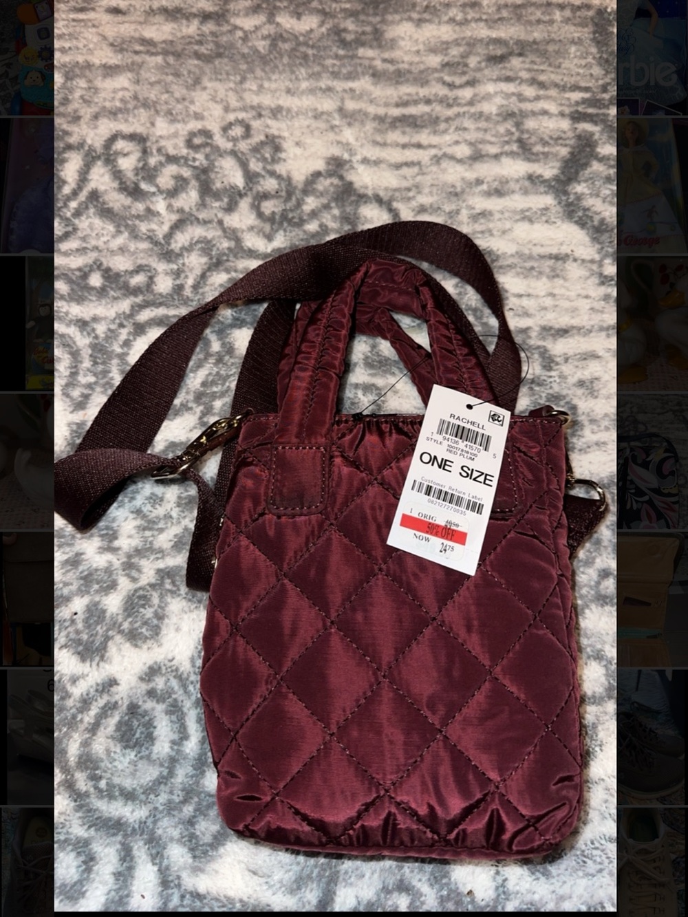Rachel Quilted Crossbody Bag - Burgundy